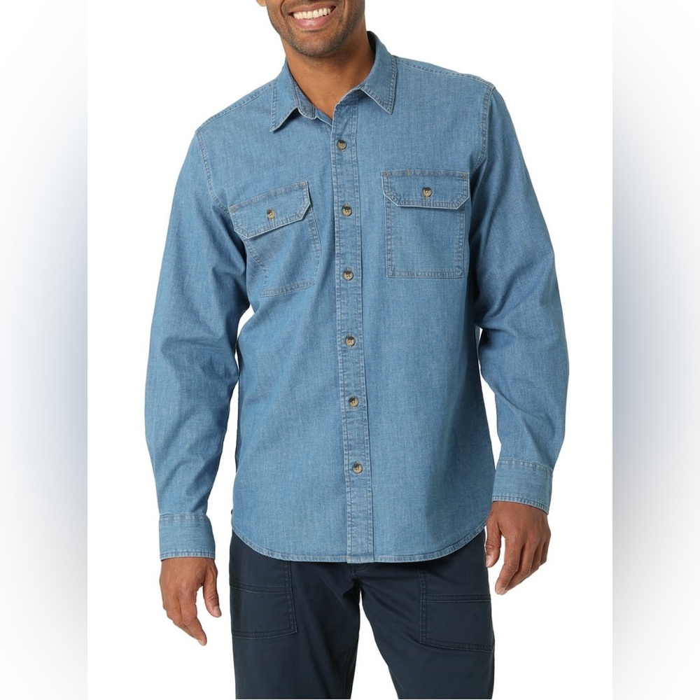 Wrangler® Men's Long Sleeve Epic Soft Woven Shirt size large